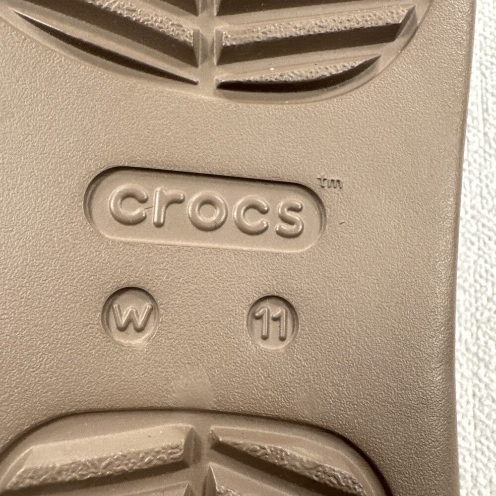 Crocs Getaway Strappy Slide Sandals Women's Sz#11 Truffle Brown Comfort Slip On - Picture 6 of 9